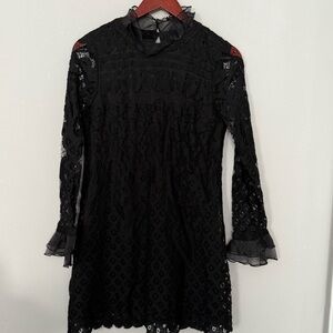 chinese dress ladies Loving Look Black Lace Long-Sleeve Twisted Split Maxi Dress – Club L London